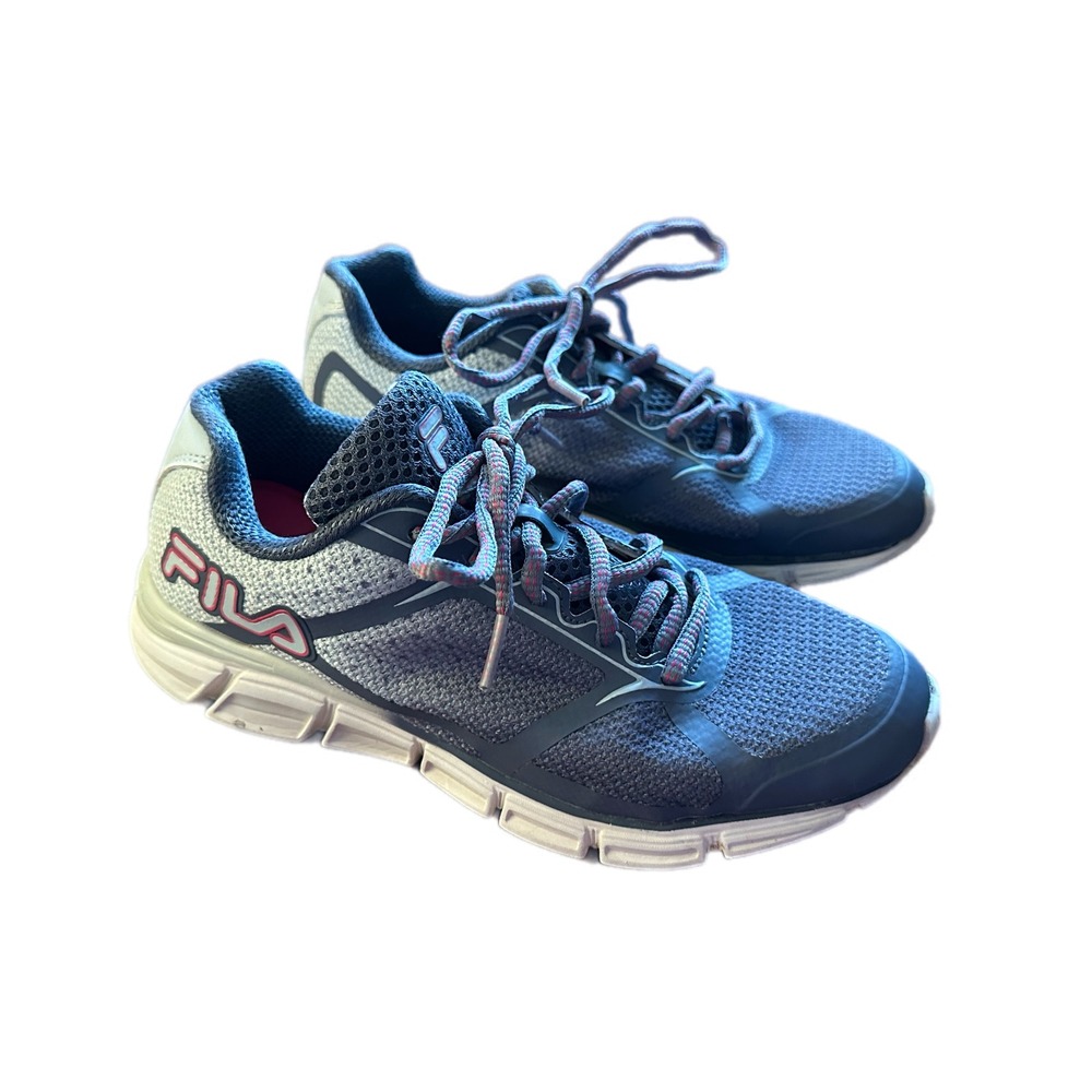 Fila Running Shoes Gray Pink Lace Up‎ Athletic Sneakers Women's Size 6